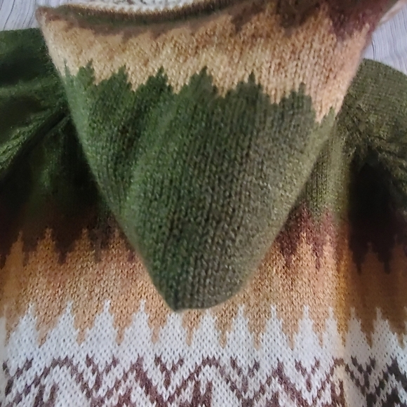 Lucy Iburg alpaca  sweater cardigan hooded  zipper closure. Llama sz large - Picture 9 of 9